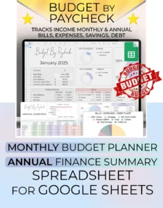 budget by paycheck monthly annual spreadsheet