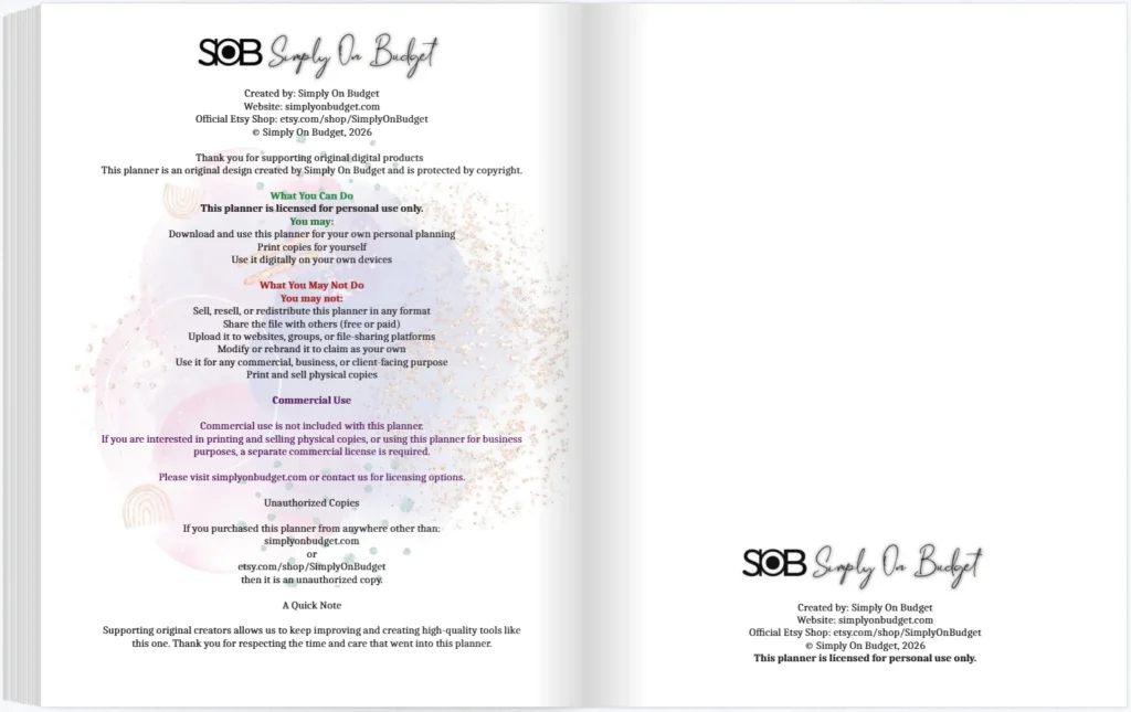 daily mom planner 2026 personal use only