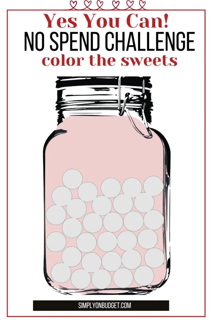 no spend challenge color the sweets